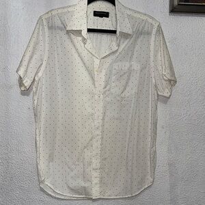 White Polka Dot Men's Shirt BANANA REPUBLICAN